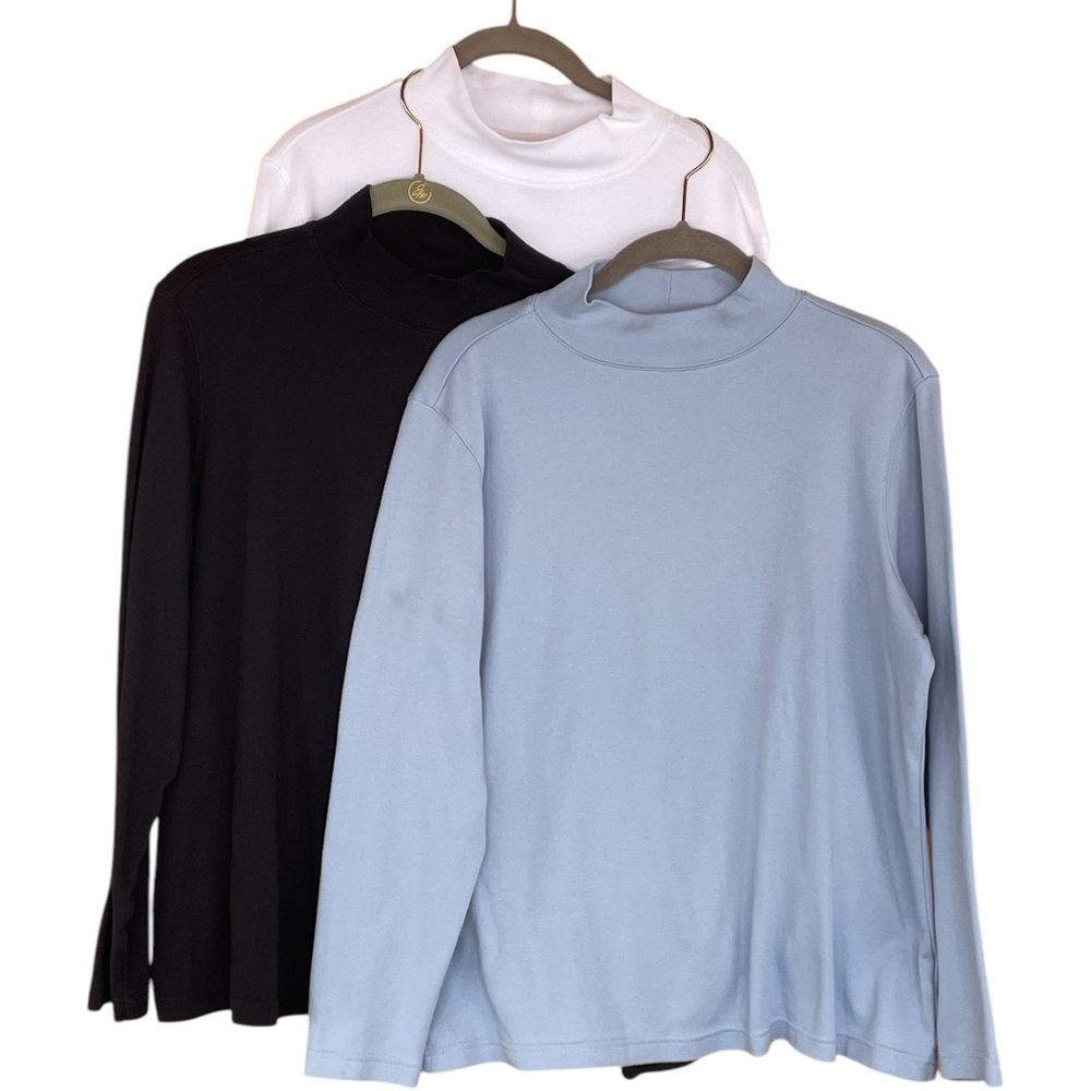Mock Turtle Neck Long Sleeve Tops bundle by Vicki Wayne Size Large. EUC - Picture 1 of 6